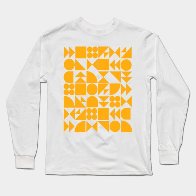 Geometric Puzzle in Yellow Long Sleeve T-Shirt by ApricotBirch